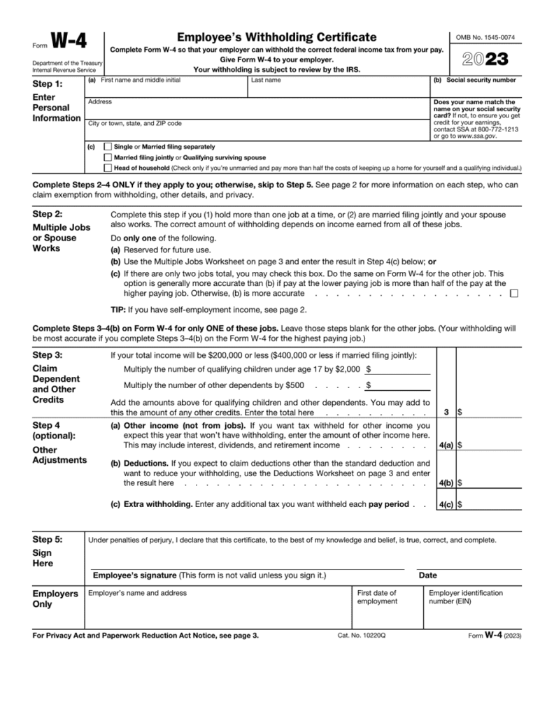 Irs Form W 4 Employee Withholding Hot Sex Picture