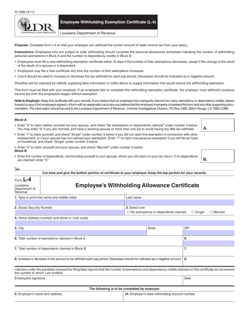 Louisiana Employee Withholding Exemption Certificate 2020 MPLOYERTA