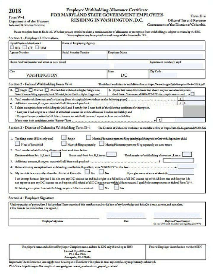 Maryland Withholding Employee Form 2024 Employeeform