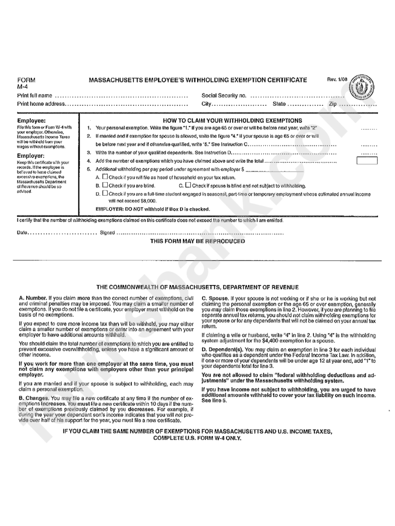 Mass Employee Withholding Form 2024 Employeeform