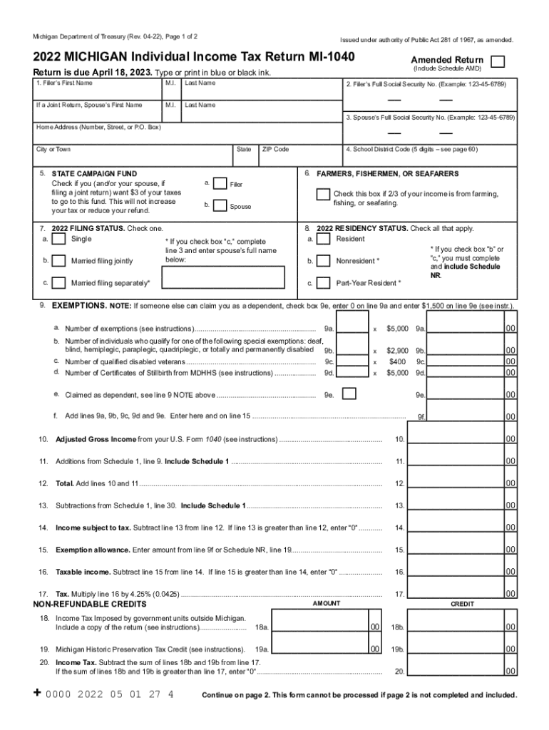 Michigan Income Tax Rate Fill Out And Sign Printable PDF Template 