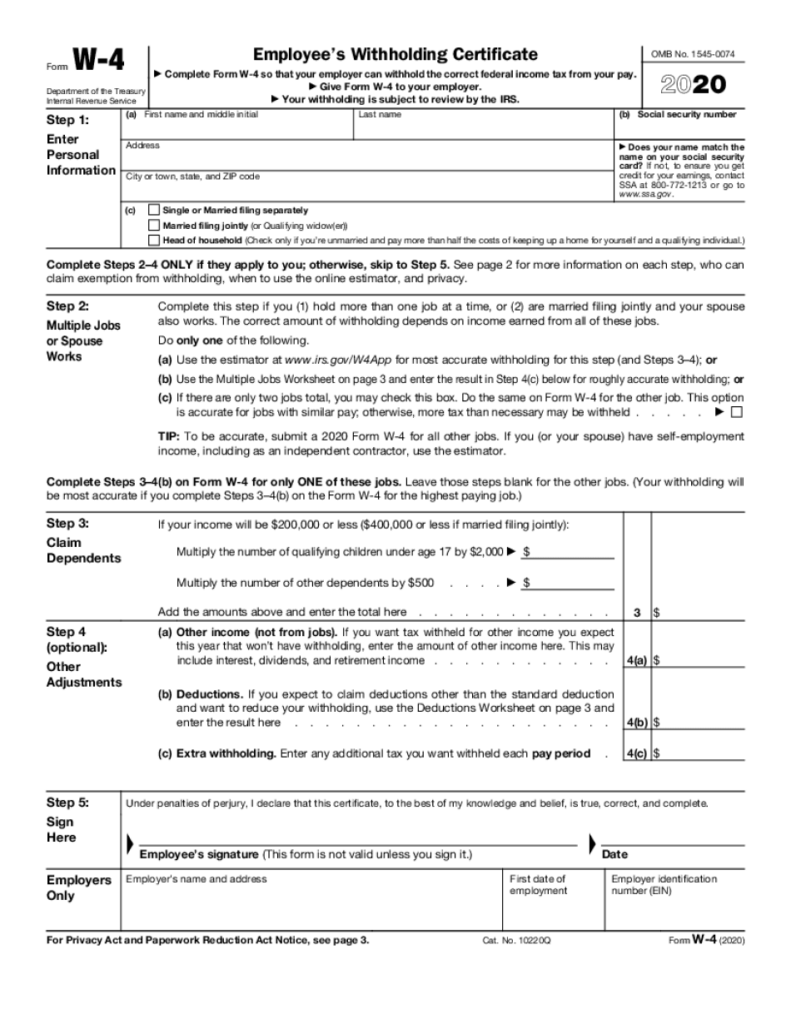 Mo W 4 Form 2020 Fill Online Printable Fillable Blank W4form 