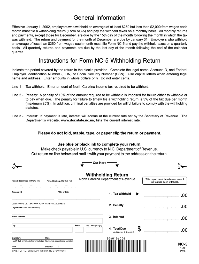 Nc 5 Form Fill Out Sign Online DocHub