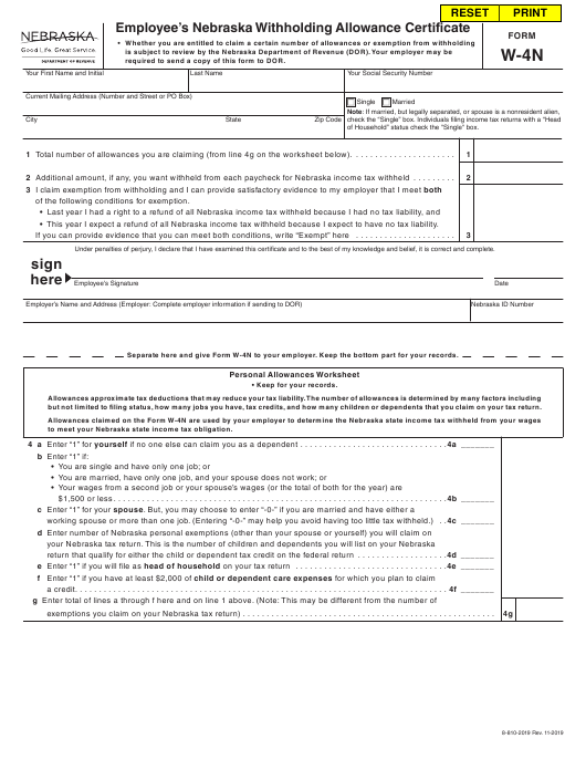 Nebraska Employee Withholding Form 2023 Employeeform