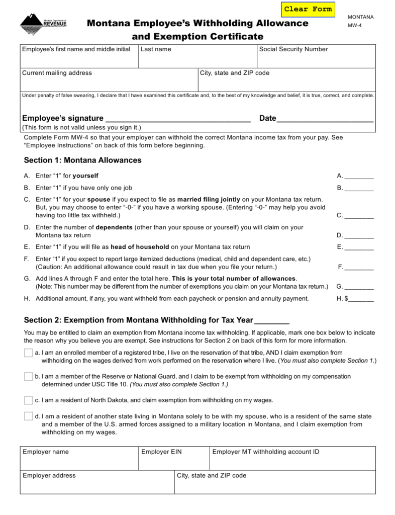 New Employee Forms Montana 2024 Employeeform