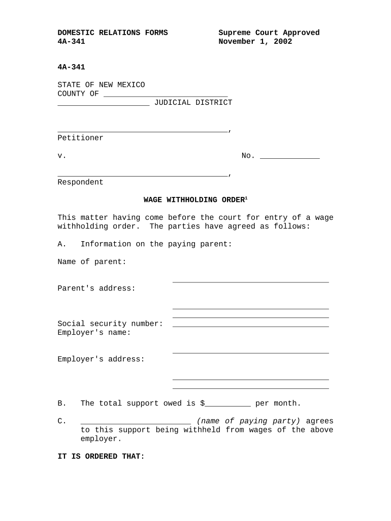 Nm Withholding Paper Doc Template PdfFiller