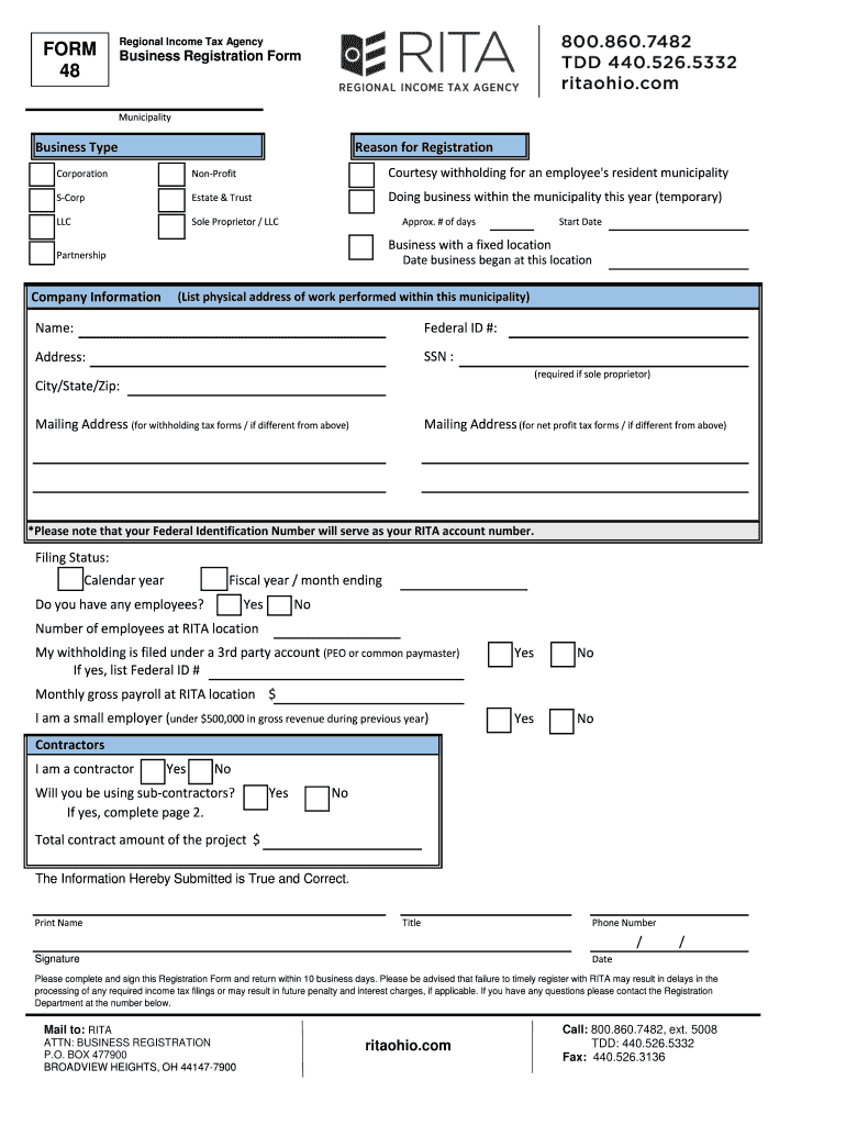 OH RITA Form 48 Fill Out Tax Template Online US Legal Forms