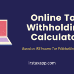 Online Tax Withholding Calculator For Employers Internal Revenue Code