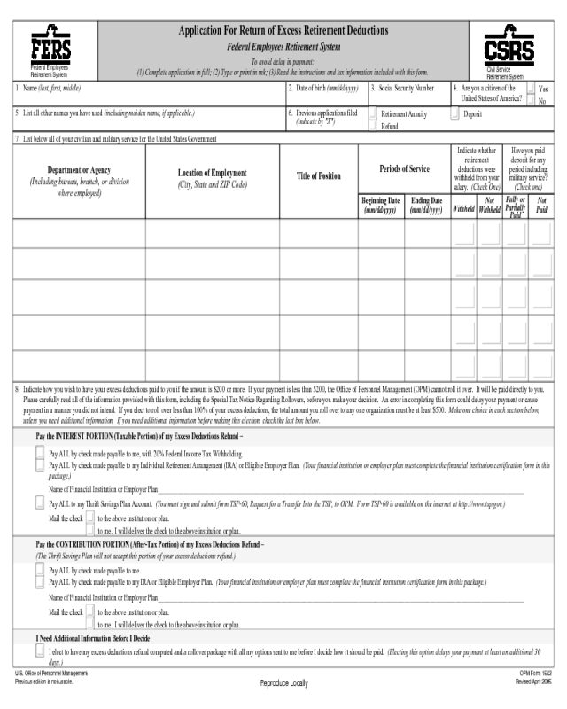 OPM Form 1562 Edit Fill Sign Online Handypdf