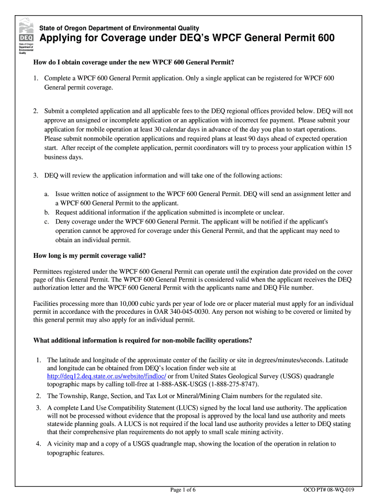 Oregon Deq Exempt Form Fill Online Printable Fillable Blank 