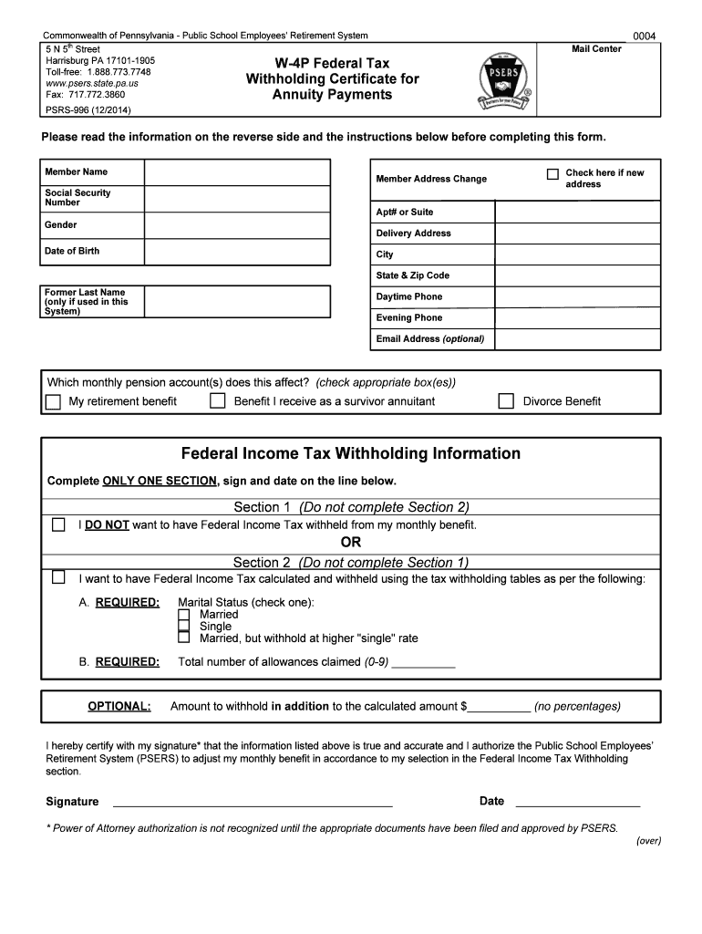 Pa State Withholding Form 2021 2022 W4 Form