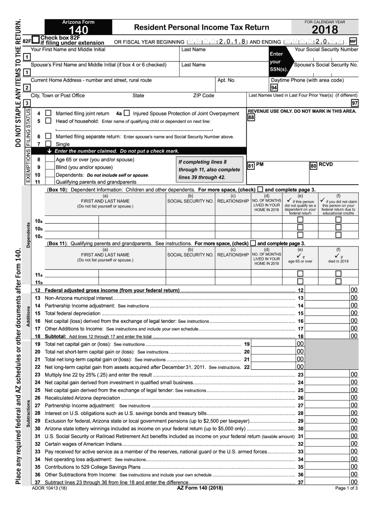 Printable Az 140 Tax Form Printable Form 2022