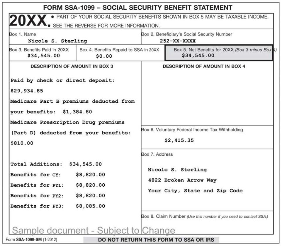 Printable Form Ssa 1099 Printable Form 2022