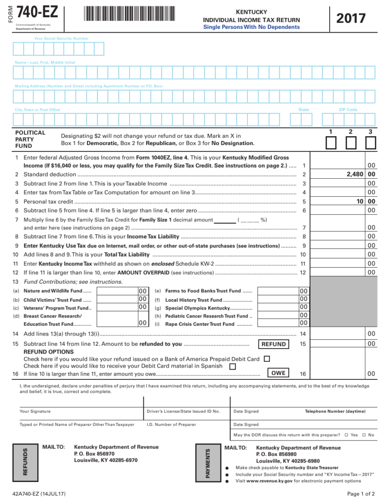 Printable Kentucky State Tax Forms Printable Blank World