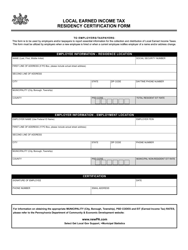 Residency Certification Form Fill Out And Sign Printable PDF Template 