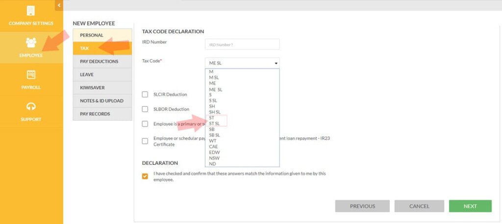 Secondary Tax Codes ST ST SL Your Payroll NZ