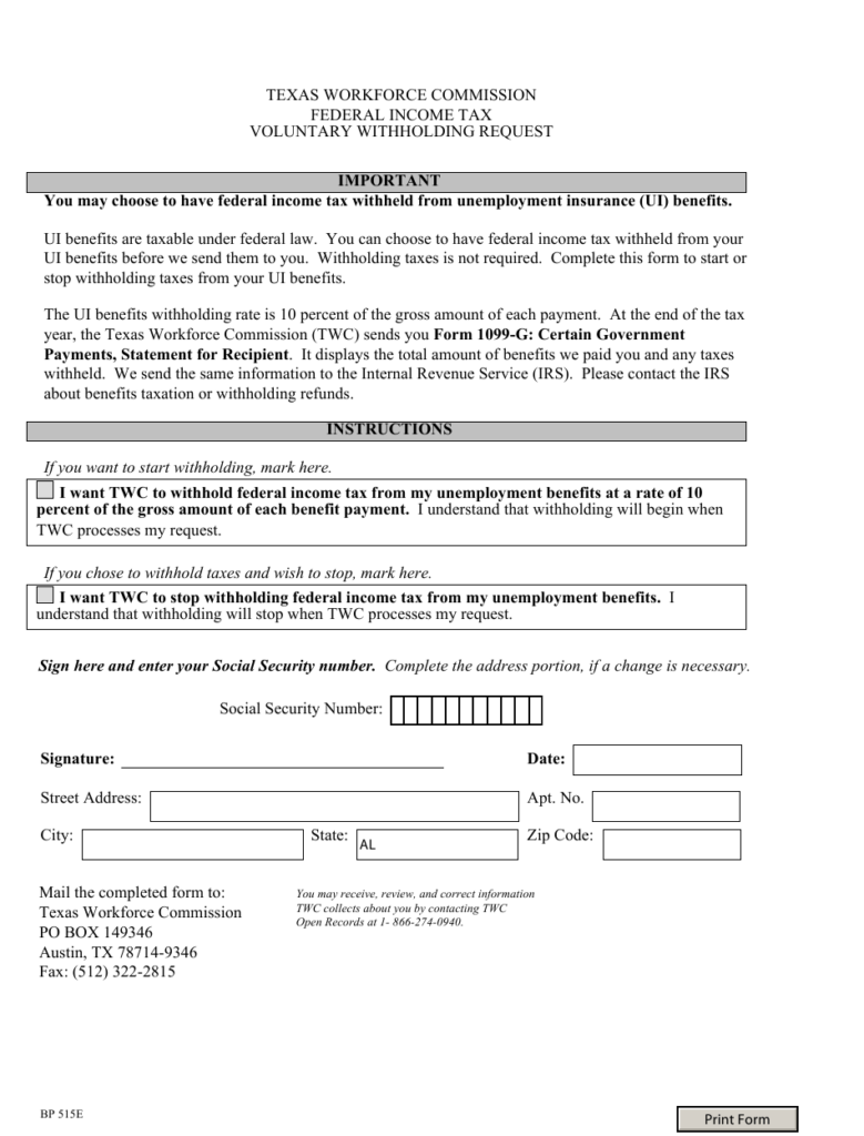 Texas Withholding Tax Federal Withholding Tables 2021