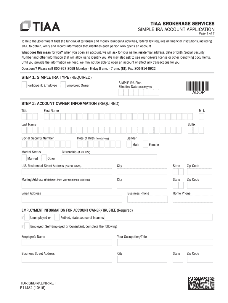 TIAA F11482 2016 Fill And Sign Printable Template Online US Legal Forms