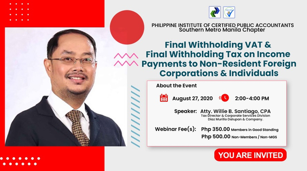 Webinar On Final Withholding VAT Final Withholding Tax On Income