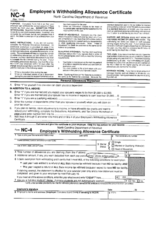 19 Nc Withholding Form Templates Free To Download In PDF