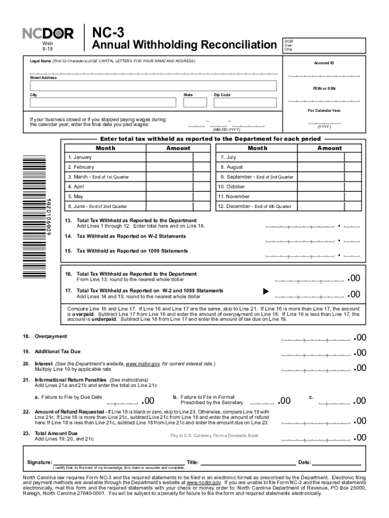 2018 2024 Form NC NC 3 Fill Online Printable Fillable Blank PdfFiller