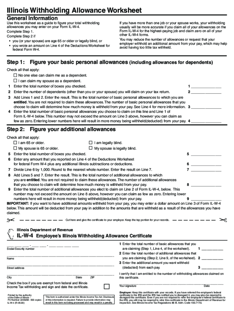 2020 Form IL IL W 4 Fill Online Printable Fillable Blank PdfFiller