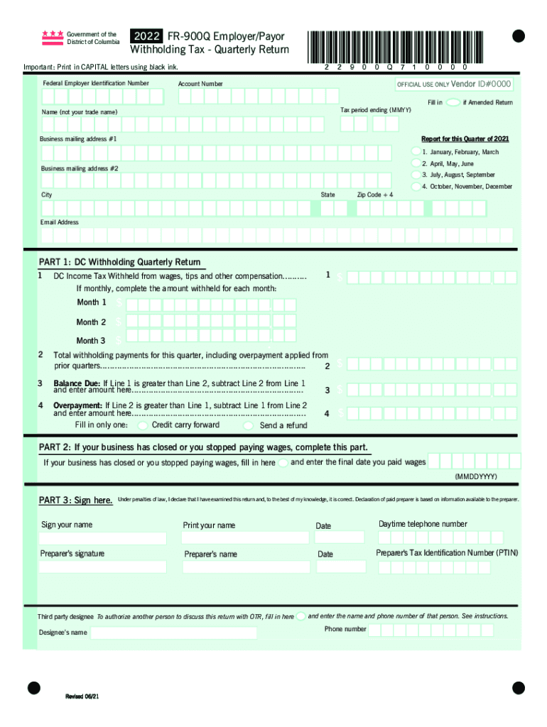 2022 2024 Form DC FR 900Q Fill Online Printable Fillable Blank 