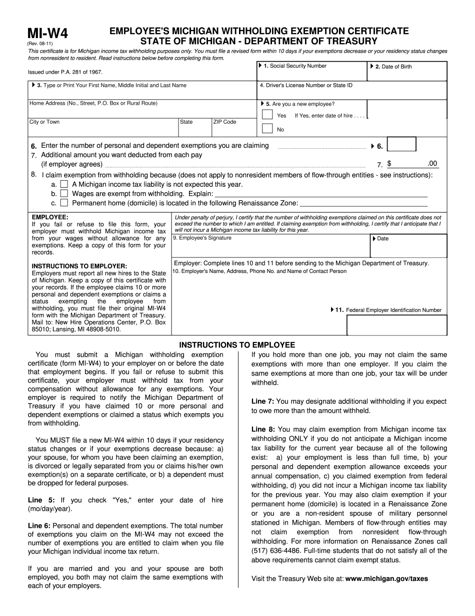 2022 Michigan Michigan Withholding Tax Form WithholdingForm