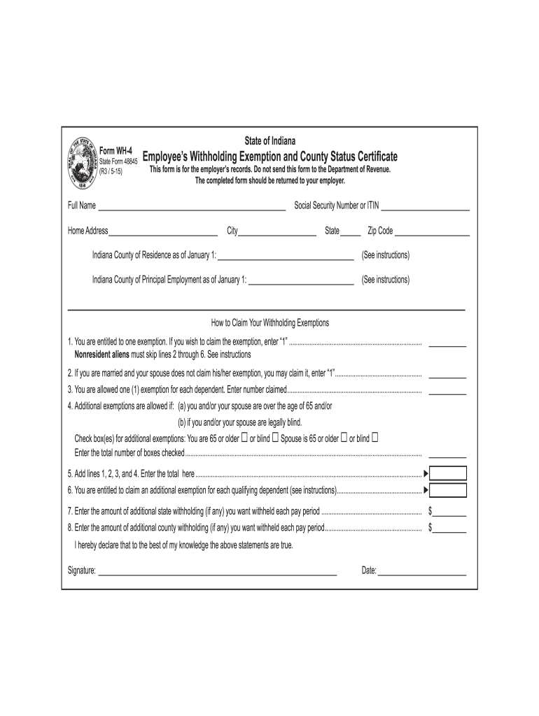 2023 Indiana State Tax Withholding Form Printable Forms Free Online