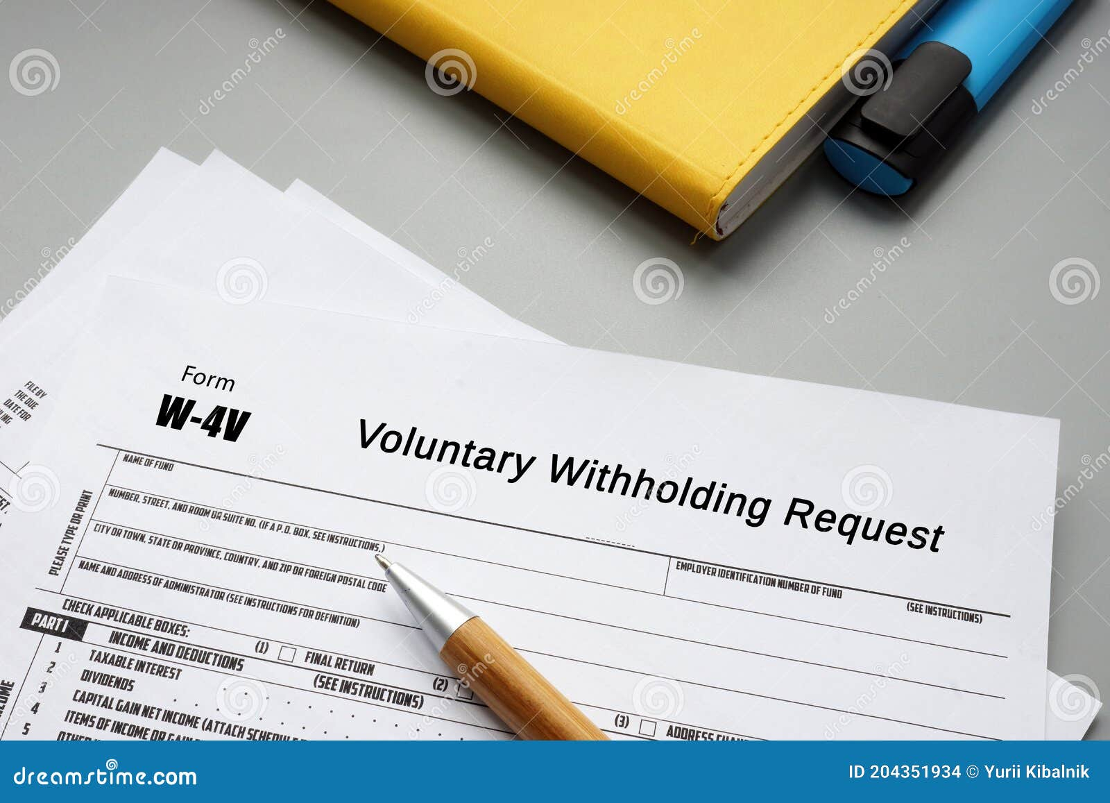 Business Concept Meaning Form W 4V Voluntary Withholding Request With 