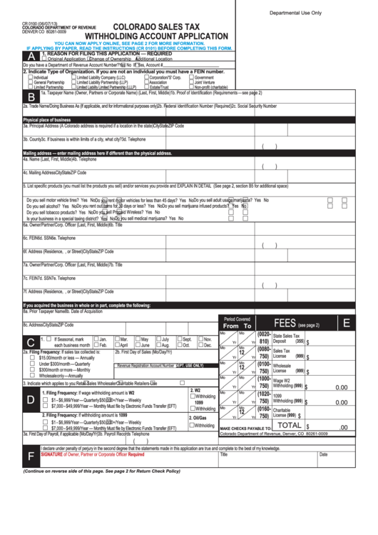 Colorado Wage Withholding Tax Forms WithholdingForm