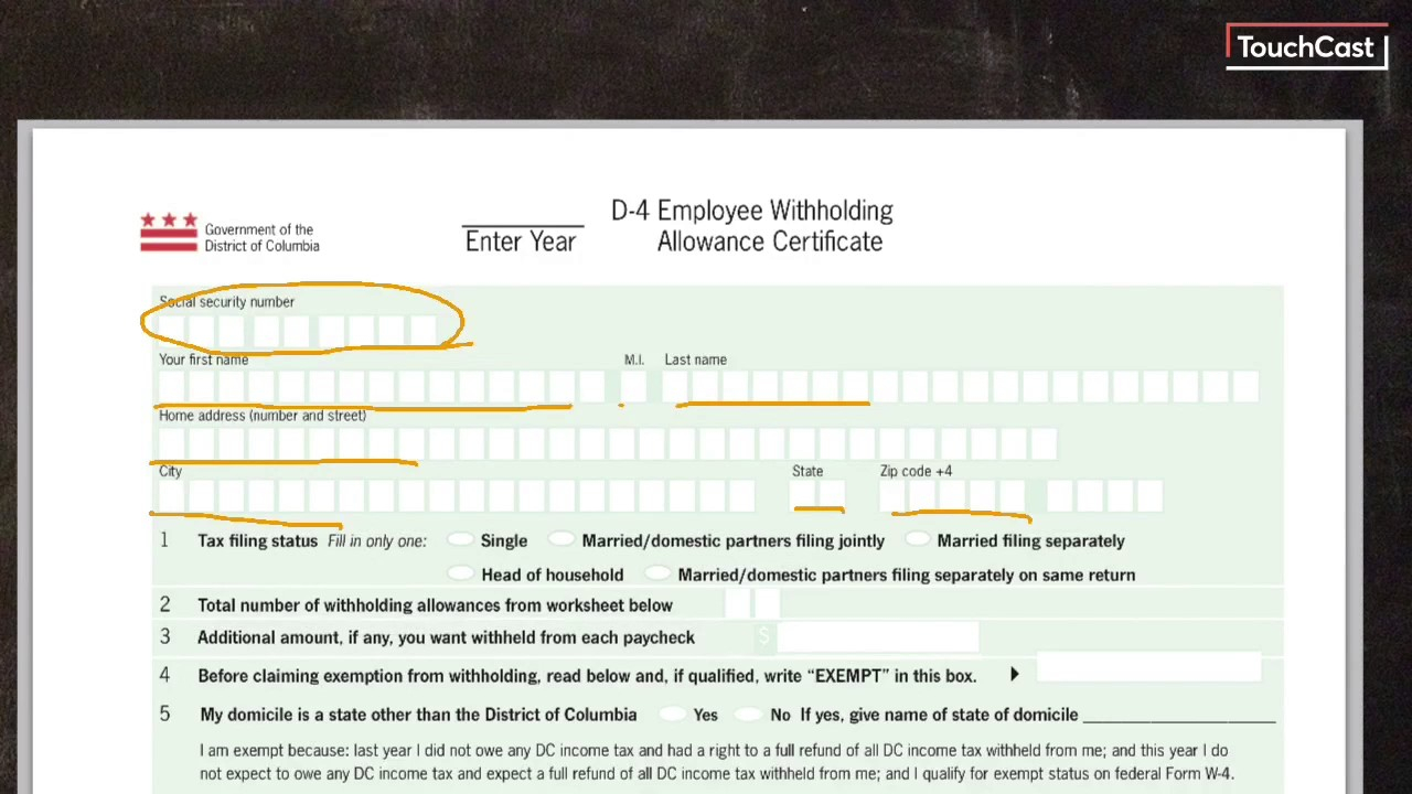 Dc Withholding Form 2023 Printable Forms Free Online