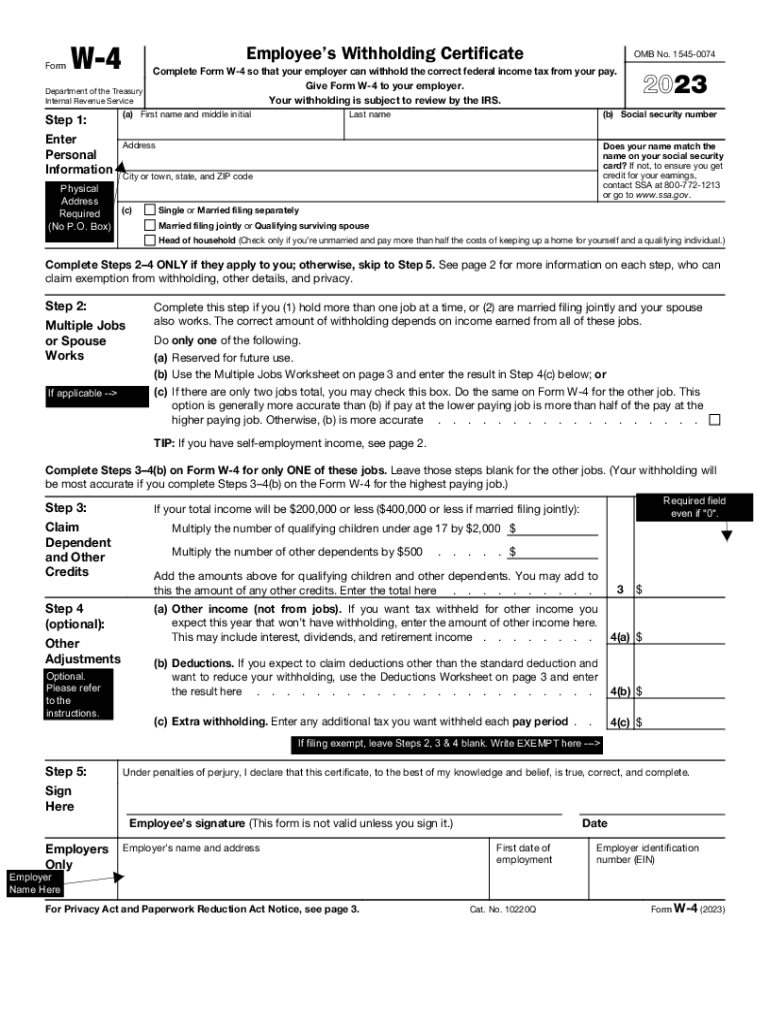 Fillable Online Form MO W 4 Employee s Withholding Certificate Fax 