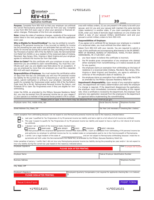 Form REV 419 Fill Out Sign Online And Download Fillable PDF