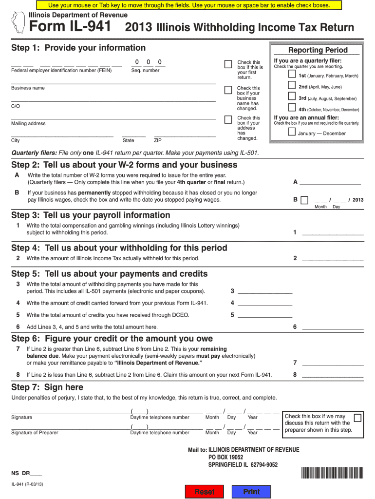 Illinois St 1 Form Printable