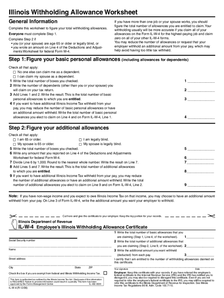 Illinois Withholding Form 2023 Printable Forms Free Online