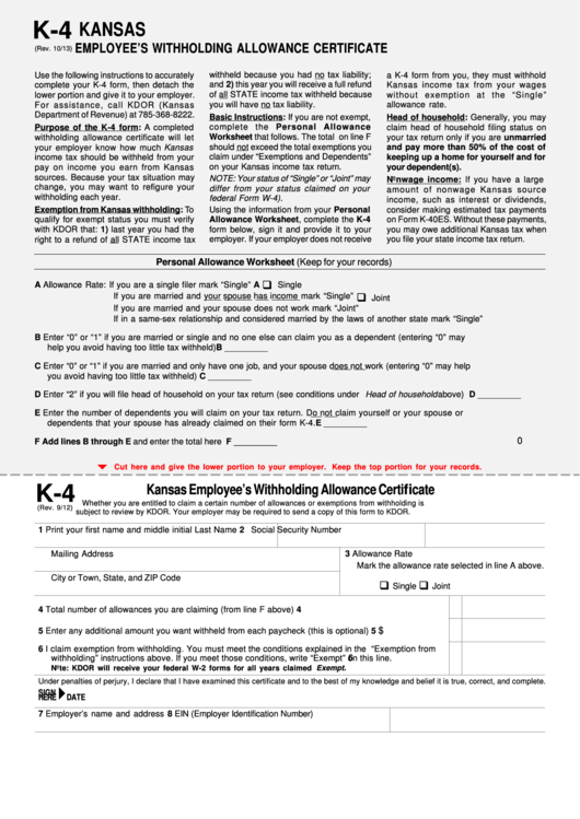 Kansas W4 Form 2024