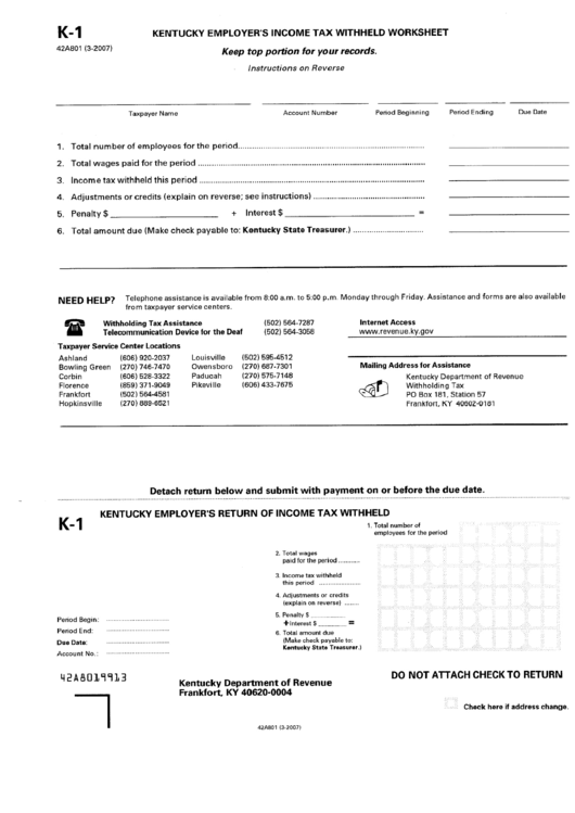 Ky State Income Tax Withholding Form WithholdingForm