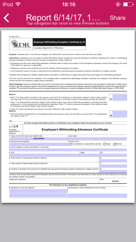 Louisiana W 4 App