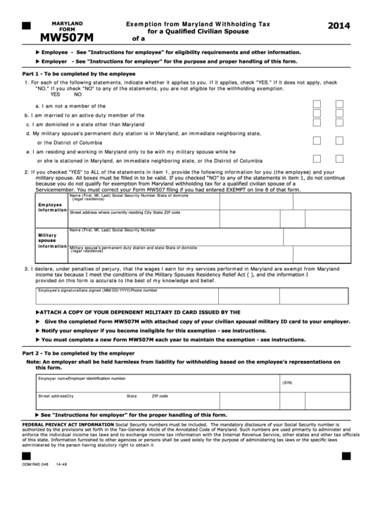 Maryland Withholding Tax Form WithholdingForm