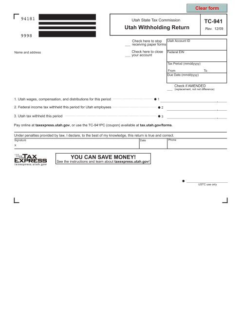 Utah Employee Withholding Form 2023 Printable Forms Free Online