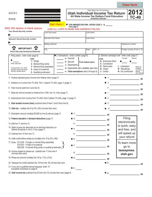 Utah State Tax Withholding Form 2023 Printable Forms Free Online