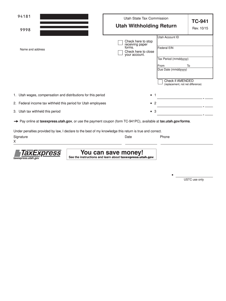 Utah State Tax Withholding Form 2023 Printable Forms Free Online