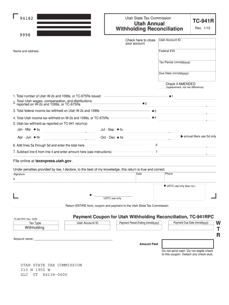 Utah State Withholding Form Fill Out Sign Online DocHub